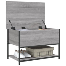 Load image into Gallery viewer, Panca con Vano Contenitore Grigio Sonoma 70x42,5x47cm Legno Multistrato