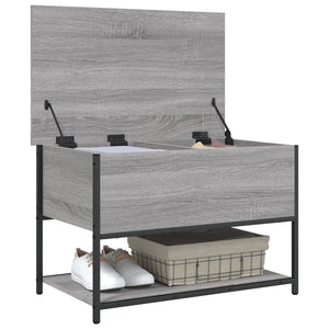 Panca con Vano Contenitore Grigio Sonoma 70x42,5x47cm Legno Multistrato