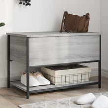 Load image into Gallery viewer, Panca con Vano Contenitore Grigio Sonoma 70x42,5x47cm Legno Multistrato