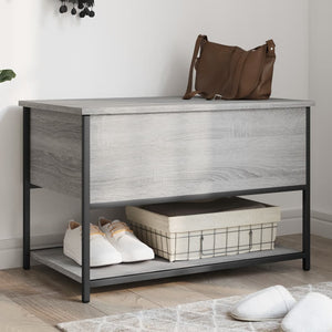 Panca con Vano Contenitore Grigio Sonoma 70x42,5x47cm Legno Multistrato