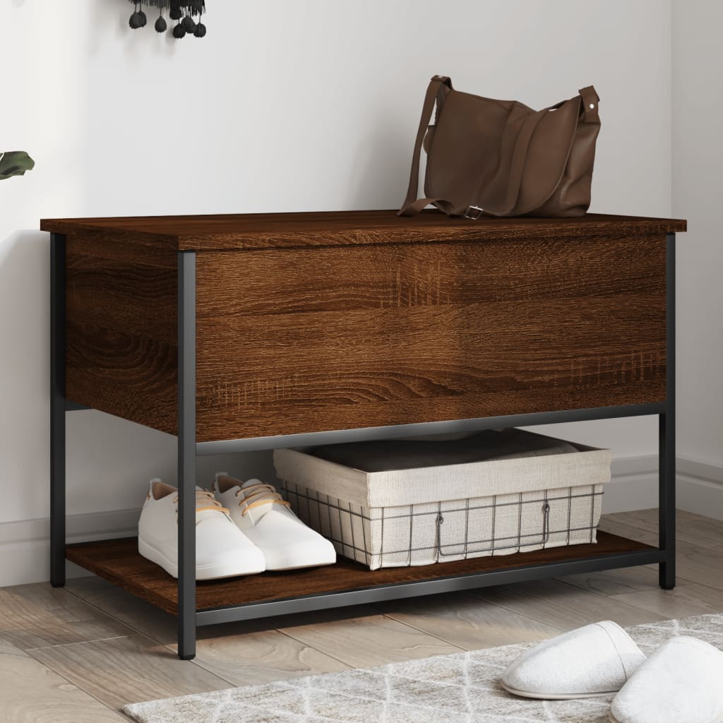 Panca con Vano Contenitore Rovere Marrone 70x42,5x47 Legno Multistrato