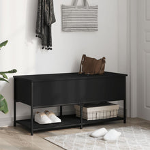 Load image into Gallery viewer, Panca con Vano ContenitorecNera 100x42,5x47 cm in Legno Multistrato
