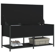 Load image into Gallery viewer, Panca con Vano ContenitorecNera 100x42,5x47 cm in Legno Multistrato