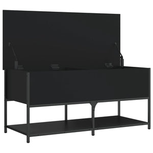 Panca con Vano ContenitorecNera 100x42,5x47 cm in Legno Multistrato