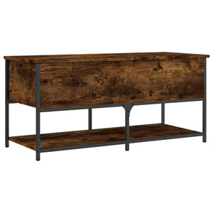 Panca con Vano Contenitore Rovere Fumo 100x42,5x47 cm Legno Multistrato