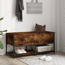 Load image into Gallery viewer, Panca con Vano Contenitore Rovere Fumo 100x42,5x47 cm Legno Multistrato