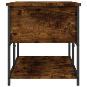 Panca con Vano Contenitore Rovere Fumo 100x42,5x47 cm Legno Multistrato