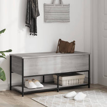 Load image into Gallery viewer, Panca con Vano Contenitore Grigio Sonoma 100x42,5x47 Legno Multistrato