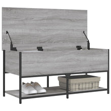 Load image into Gallery viewer, Panca con Vano Contenitore Grigio Sonoma 100x42,5x47 Legno Multistrato