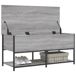 Panca con Vano Contenitore Grigio Sonoma 100x42,5x47 Legno Multistrato