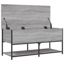 Load image into Gallery viewer, Panca con Vano Contenitore Grigio Sonoma 100x42,5x47 Legno Multistrato