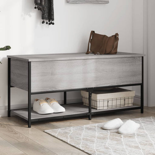 Panca con Vano Contenitore Grigio Sonoma 100x42,5x47 Legno Multistrato