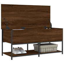 Load image into Gallery viewer, Panca con Vano Contenitore Rovere Marrone 100x42,5x47 Legno Multistrato