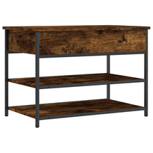 Load image into Gallery viewer, Panca PortaScarpe con Vano Contenitore Rovere Fumo 70x42,5x50 cm Legno Multistrato