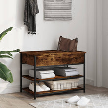 Load image into Gallery viewer, Panca PortaScarpe con Vano Contenitore Rovere Fumo 70x42,5x50 cm Legno Multistrato