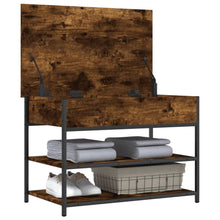 Load image into Gallery viewer, Panca PortaScarpe con Vano Contenitore Rovere Fumo 70x42,5x50 cm Legno Multistrato