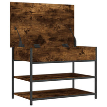 Load image into Gallery viewer, Panca PortaScarpe con Vano Contenitore Rovere Fumo 70x42,5x50 cm Legno Multistrato