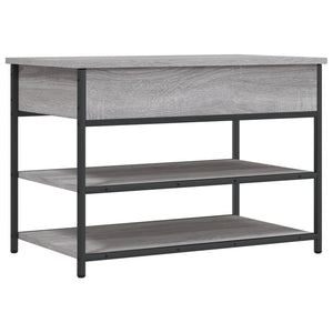 Panca PortaScarpe con Vano Contenitore Grigio Sonoma 70x42,5x50cm Legno Multistrato