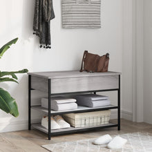 Load image into Gallery viewer, Panca PortaScarpe con Vano Contenitore Grigio Sonoma 70x42,5x50cm Legno Multistrato