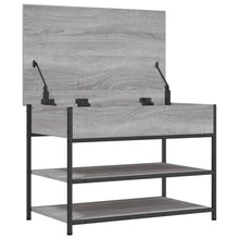 Load image into Gallery viewer, Panca PortaScarpe con Vano Contenitore Grigio Sonoma 70x42,5x50cm Legno Multistrato