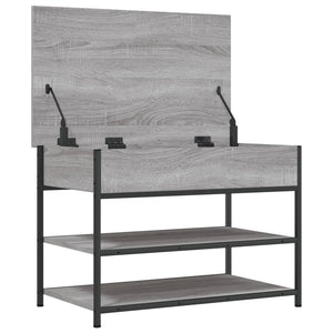 Panca PortaScarpe con Vano Contenitore Grigio Sonoma 70x42,5x50cm Legno Multistrato
