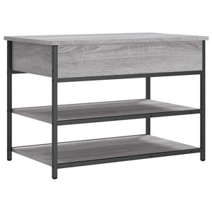 Panca PortaScarpe con Vano Contenitore Grigio Sonoma 70x42,5x50cm Legno Multistrato