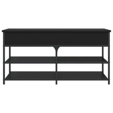 Load image into Gallery viewer, Panca PortaScarpe con Vano Contenitore Nera 100x42,5x50 cm in Legno Multistrato