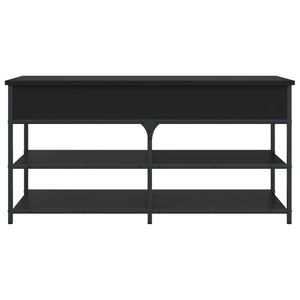 Panca PortaScarpe con Vano Contenitore Nera 100x42,5x50 cm in Legno Multistrato