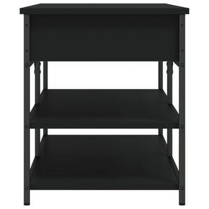 Panca PortaScarpe con Vano Contenitore Nera 100x42,5x50 cm in Legno Multistrato