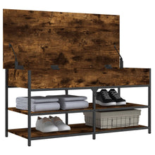 Load image into Gallery viewer, Panca PortaScarpe con Vano Contenitore Rovere Fumo 100x42,5x50 cm Legno Multistrato
