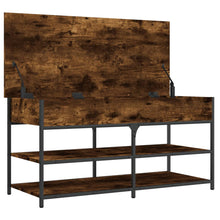 Load image into Gallery viewer, Panca PortaScarpe con Vano Contenitore Rovere Fumo 100x42,5x50 cm Legno Multistrato