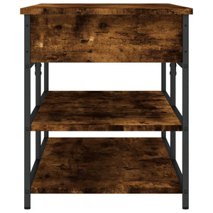 Panca PortaScarpe con Vano Contenitore Rovere Fumo 100x42,5x50 cm Legno Multistrato