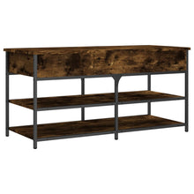 Load image into Gallery viewer, Panca PortaScarpe con Vano Contenitore Rovere Fumo 100x42,5x50 cm Legno Multistrato