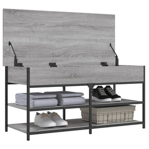 Panca PortaScarpe con Vano Contenitore Grigio Sonoma 100x42,5x50 Legno Multistrato
