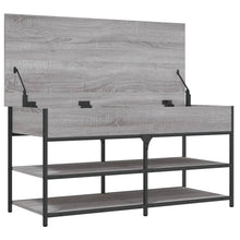 Load image into Gallery viewer, Panca PortaScarpe con Vano Contenitore Grigio Sonoma 100x42,5x50 Legno Multistrato