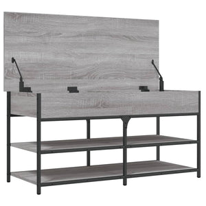 Panca PortaScarpe con Vano Contenitore Grigio Sonoma 100x42,5x50 Legno Multistrato