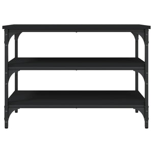 Panca Porta Scarpe Nera 70x38,5x49 cm in Legno Multistrato