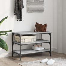Load image into Gallery viewer, Panca Porta Scarpe Grigio Sonoma 70x38,5x49cm Legno Multistrato