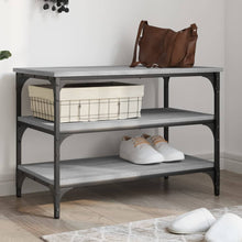 Load image into Gallery viewer, Panca Porta Scarpe Grigio Sonoma 70x38,5x49cm Legno Multistrato