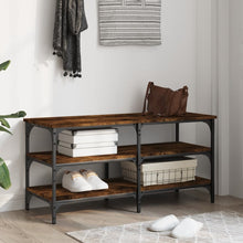 Load image into Gallery viewer, Panca Porta Scarpe Rovere Fumo 100x38,5x49cm Legno Multistrato