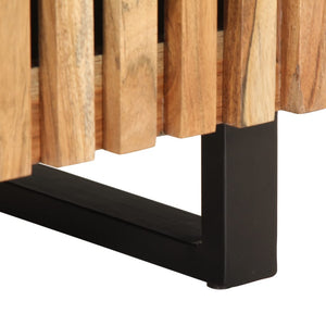 Comodini 2pz 40x34x46 cm in Legno Massello di Acacia