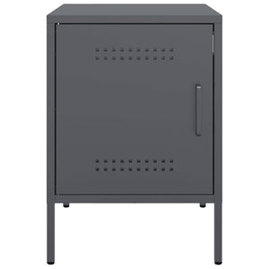 Comodini 2 pz Antracite 1 anta 36x39x50,5 cm in Acciaio