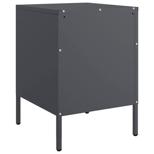 Comodini 2 pz Antracite 2 cassetti 36x39x50,5 cm in Acciaio