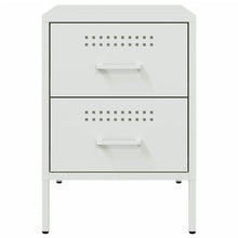 Carica l&#39;immagine nel visualizzatore di Gallery, Comodini 2 pz Bianchi 2 cassetti 36x39x50,5 cm in Acciaio