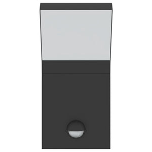 Applique con LED e Sensore Nera in Alluminio Pressofuso