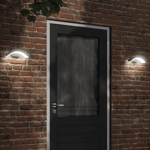 Applique per Esterni con LED 2 pz Nere in Alluminio Pressofuso