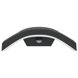 Applique con LED e Sensore 2 pz Nere in Alluminio Pressofuso