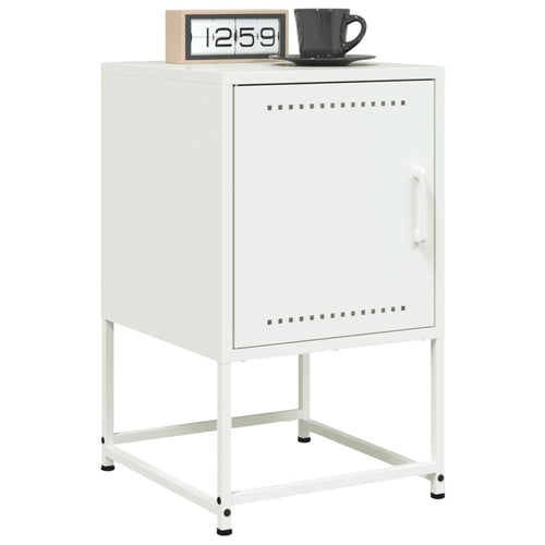 Comodini 2 pz Bianchi 1 anta 36x39x60,5 cm in Acciaio