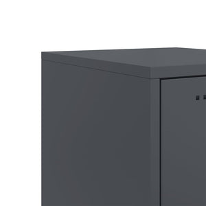 Comodini 2 pz Antracite 1 anta 36x39x43,5 cm in Acciaio con rotelle