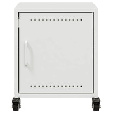 Laden Sie das Bild in den Galerie-Viewer, Comodini 2 pz Bianchi 1 anta 36x39x43,5 cm in Acciaio con rotelle